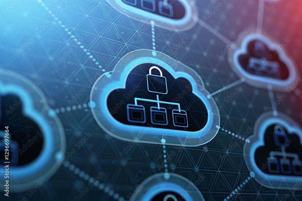 Poster social network connection. internet security concept. social network concept. cloud storage security
