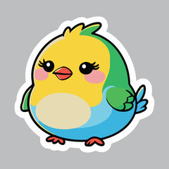 Bird sticker, bird flat vector sticker design , kids stickers, bird 