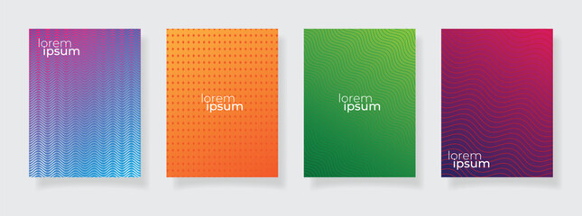 Fototapeta premium abstract modern gradient color pattern texture book cover template vector set wavy background business brochure design header