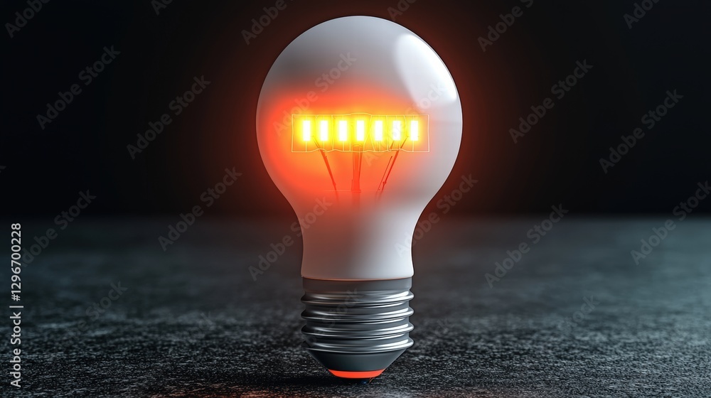 Aufkleber bright light bulb resting on a table adding a touch of warmth and style to the surrounding space