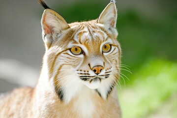 Obraz premium Majestic lynx with striking yellow eyes, showcasing detailed fur