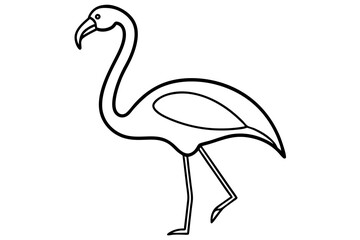 Fototapeta premium Minimalist Flamingo Illustration – Black and White Line Drawing, Sleek Curved Lines, Stylized Bird Design