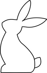 Rabbit outline Flat Vector illustration.
Festive bunny coloring page Isolated.
Transparent background.