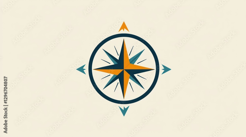 Aufkleber a clean and modern compass logo design with a circular frame and directional arrows.