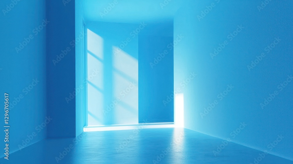 Poster a clean and simple bright blue background with even lighting.