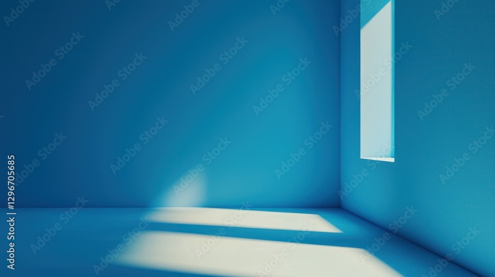 Poster a clean and simple bright blue background with even lighting.