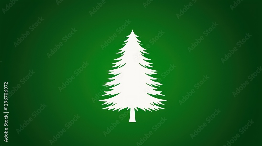 Aufkleber a clean, minimalistic tree icon in green and white with sharp outlines.