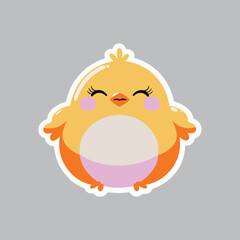 Bird sticker, bird flat vector sticker design , kids stickers, bird 