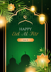 Ramadan Kareem Emerald Green and Black Elegant Background