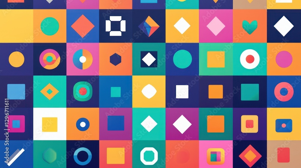 Aufkleber a colorful solid icon set, with each icon featuring a unique and vibrant background.
