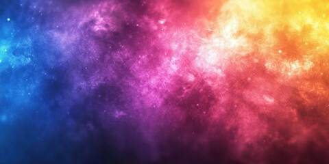 Naklejka premium Vibrant cosmic explosion with colors of blue, purple, orange, and pink creating a stunning abstract background