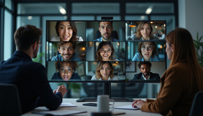 Virtual Team Meeting on a Video Conference Call