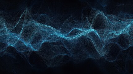 Abstract wave patterns in dark background, digital art, possible use in design