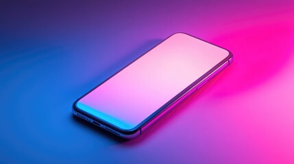 Soft pink lighting casting gentle highlights on a minimalist smartphone
