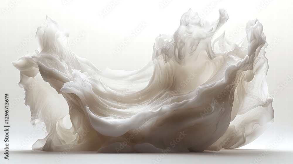 Poster unique white object coated generously with white paint displaying a textured and artistic appearance
