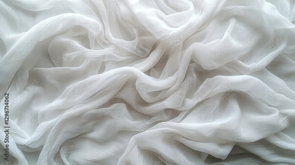 Poster smooth and textured white fabric draped elegantly against a simple background for versatile use