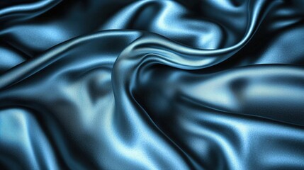 Fototapeta premium Rich blue silk fabric flowing smoothly with lush textures and shimmering light play across surface