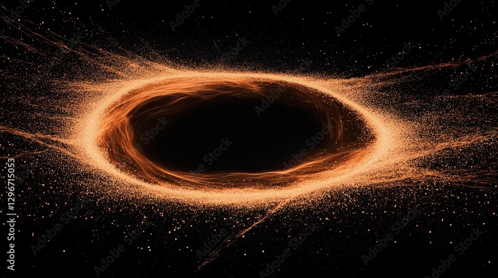 Poster abstract glowing particles creating a cosmic vortex for imaginative artistic background