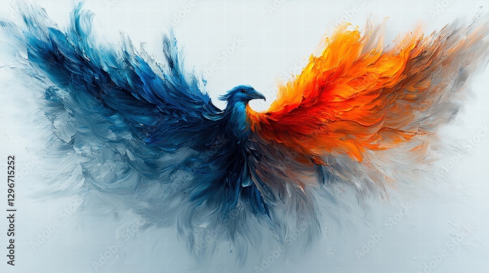 Poster captivating bird with colorful wing patterns perched gracefully on a branch against a natural settin