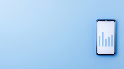 Modern Dashboard App Displaying Digital Analytics on Smartphone Screen Against Soft Blue Background