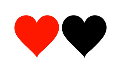  Minimalist Heart Icon  Love Symbol Vector  Red  Black Heart