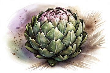 Fresh artichoke with detailed texture	