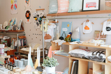 Cute homewares and children's shop boutique in pastel colours