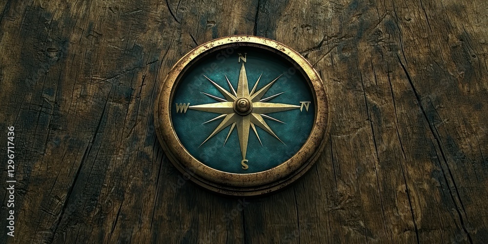 Poster A conceptual image showing a compass with ethics as the primary direction.