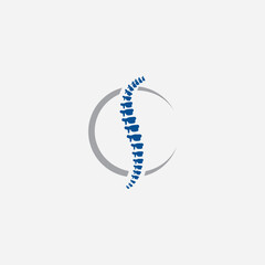 Chiropractic Logo Design, Spine fully editable vector logo template
