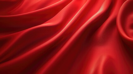 Obraz premium Vivid red backdrop with a subtle fabric texture and elegant folds