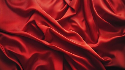 Obraz premium Vivid red backdrop with a subtle fabric texture and elegant folds
