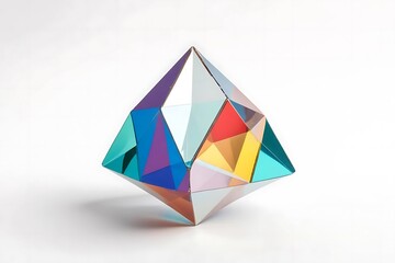 Colorful glass pyramid sculpture
