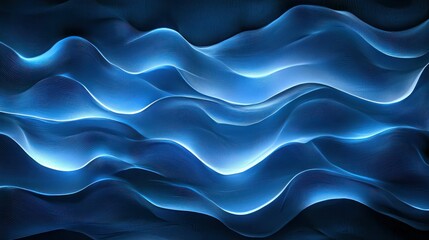 Obraz premium A contemporary blue background with layered wave elements and a glowing effect