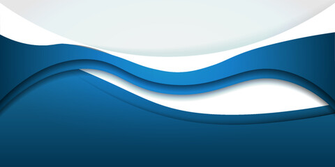 Blue curved line layer background with white space for adding text.abstract vector