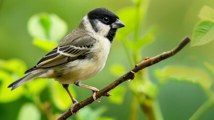 Fototapeta premium Close-up of a finch perched on a twing.