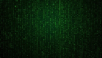 Green Digital Code Matrix Background - Cyberpunk