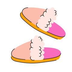 Cute and Cozy Slippers Illustration