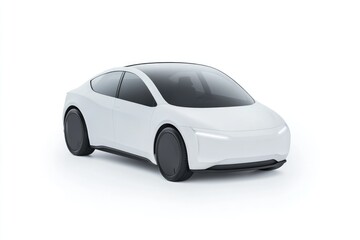 Sleek white electric car design showcasing modern lines and mini