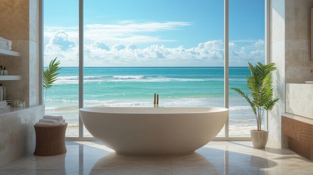 A peaceful bathroom retreat with a lar