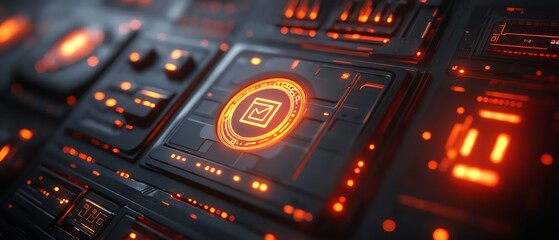 Obraz premium Highly detailed futuristic data security dashboard