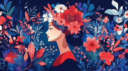 A creative International Womenâ€™s Day Russia design featuring traditional Russian floral motifs and modern empowerment messages