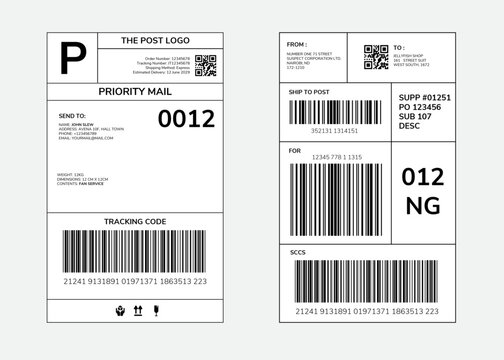 Shipping Sticker Mail Label Template 