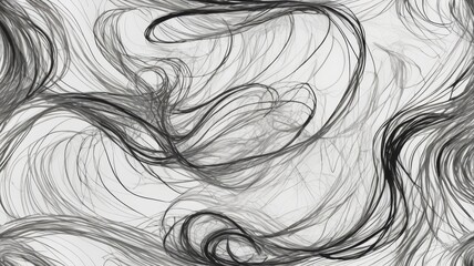 Fototapeta premium Abstract Gray and Black Swirling Lines Seamless Pattern Texture Modern Art Background