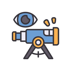 Fototapeta premium observation filled color icon. Vibrant vector icon for websites, mobile apps, presentations, and logo design. Fully scalable and easy to customize.