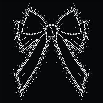 Bow rhinestone hotfix print, Rhinestone hotfix bow, Crystal cheer bow rhinestone heat transfer design for t-shirt, Abstract beautiful applique rhinestone