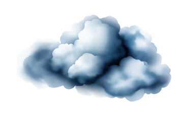 Fluffy watercolor cloud isolated on transparent background