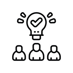 creative team line icon. Clean and minimalist vector icon for websites, mobile apps, presentations, and logos. Fully scalable and customizable for any project.