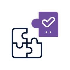 puzzle solution dual tone icon. Sleek and modern vector icon for websites, mobile apps, marketing materials, and corporate design. Fully scalable and ready to use.