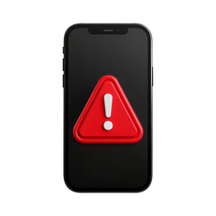 smartphone screen red warning exclamation mark 