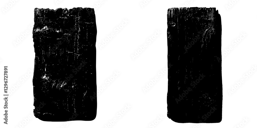 Poster hand-drawn vector sketches of abstract black shapes on a white background representing artistic expr